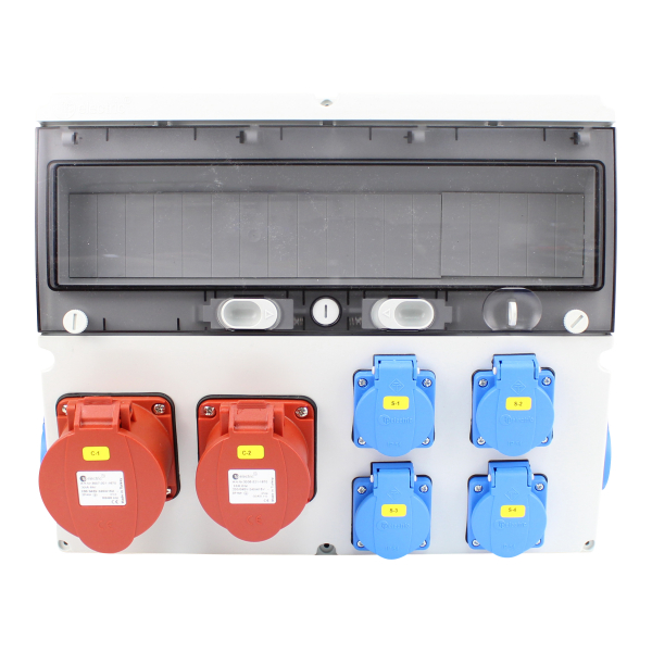 Stromverteiler (1x CEE 5pol 16A + 1x CEE 5pol 32A + 6x Schutzkontakt 230V/16A)